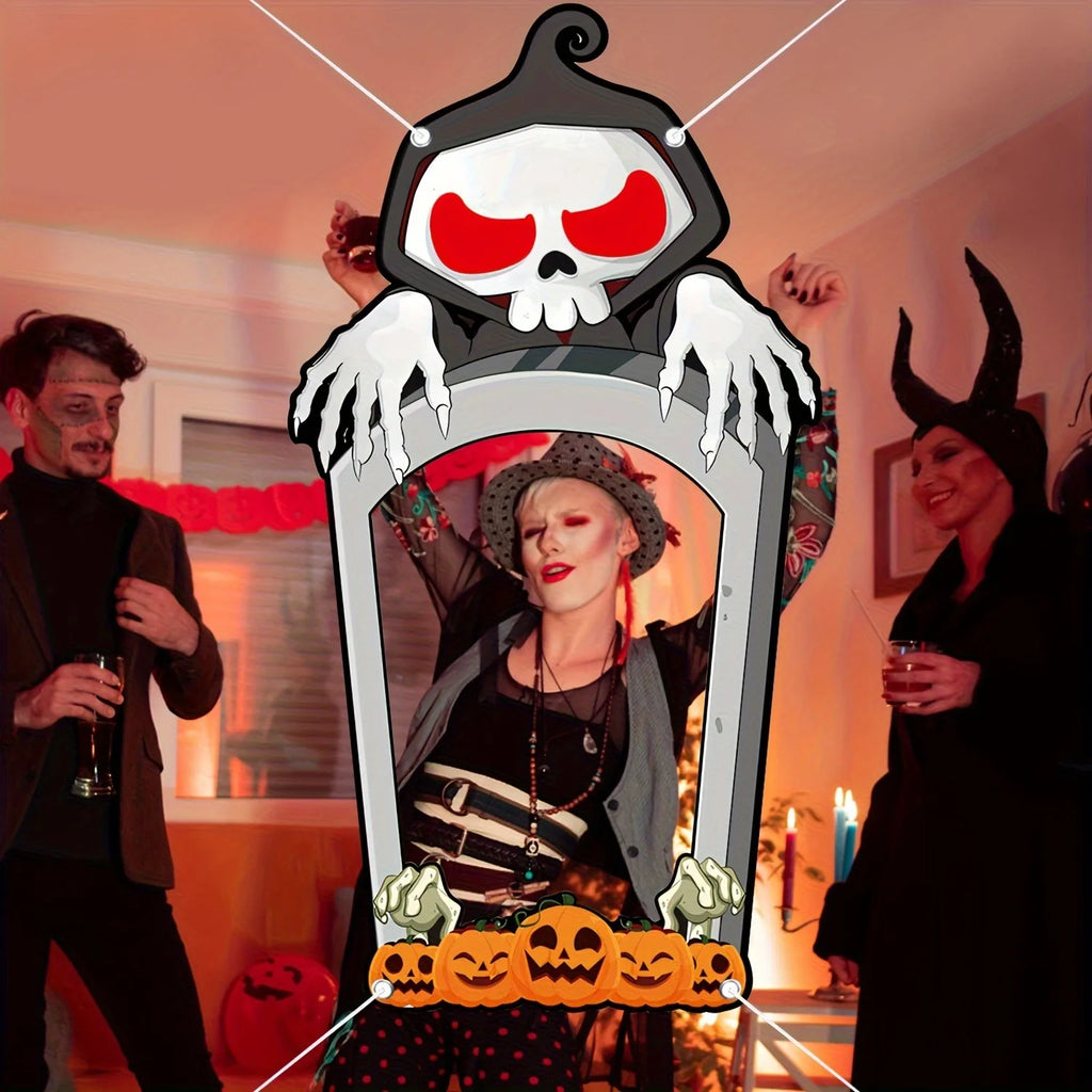 Halloween Terror Skeleton Tombstone Hollow Banner Party Decoration Supplies Photography Props Home Outdoor Decoration