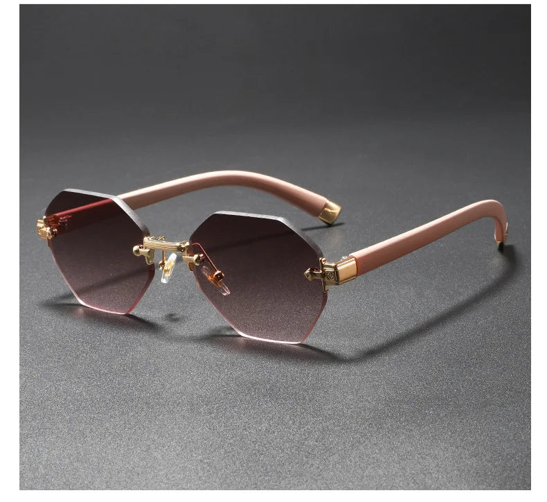 2025New Man Woman Rimless sunnies Gradient UV400 Fashion Trend Fashion Show Sun Glasses
