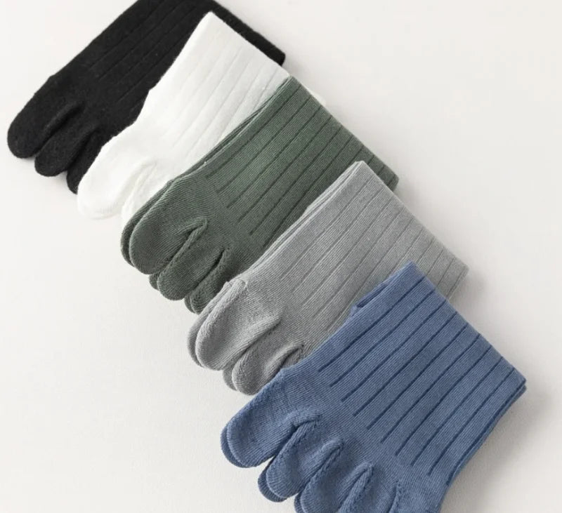 1/3/5 Pairs Mens Five Finger Socks Breathable Ankle Short Socks Thin Cotton Toe Socks with Separate Fingers Fashion Sports Socks