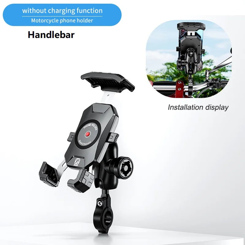 2022 Upgraded 12V Motorcycle Phone Holder 20W Type C PD Quick Charger 15W Wireless Charger Cradle Holder for 4.0-7.0" Cellphone