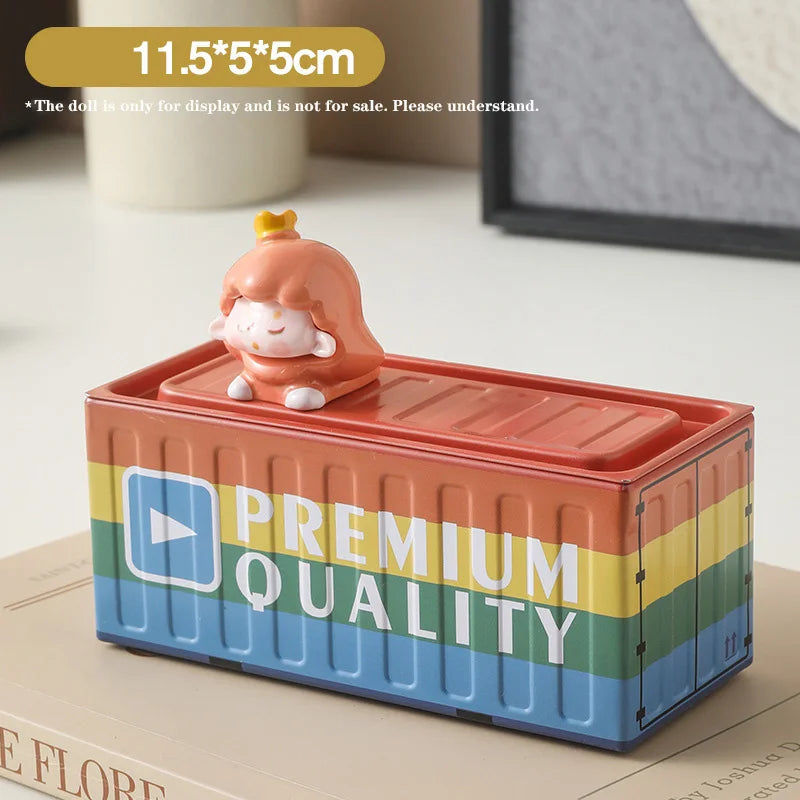 Mini Compact Iron Storage Container - Creative Desktop Organizer Desk Organizer Metal Box for Rings Chargers Pens Coins Jewelry