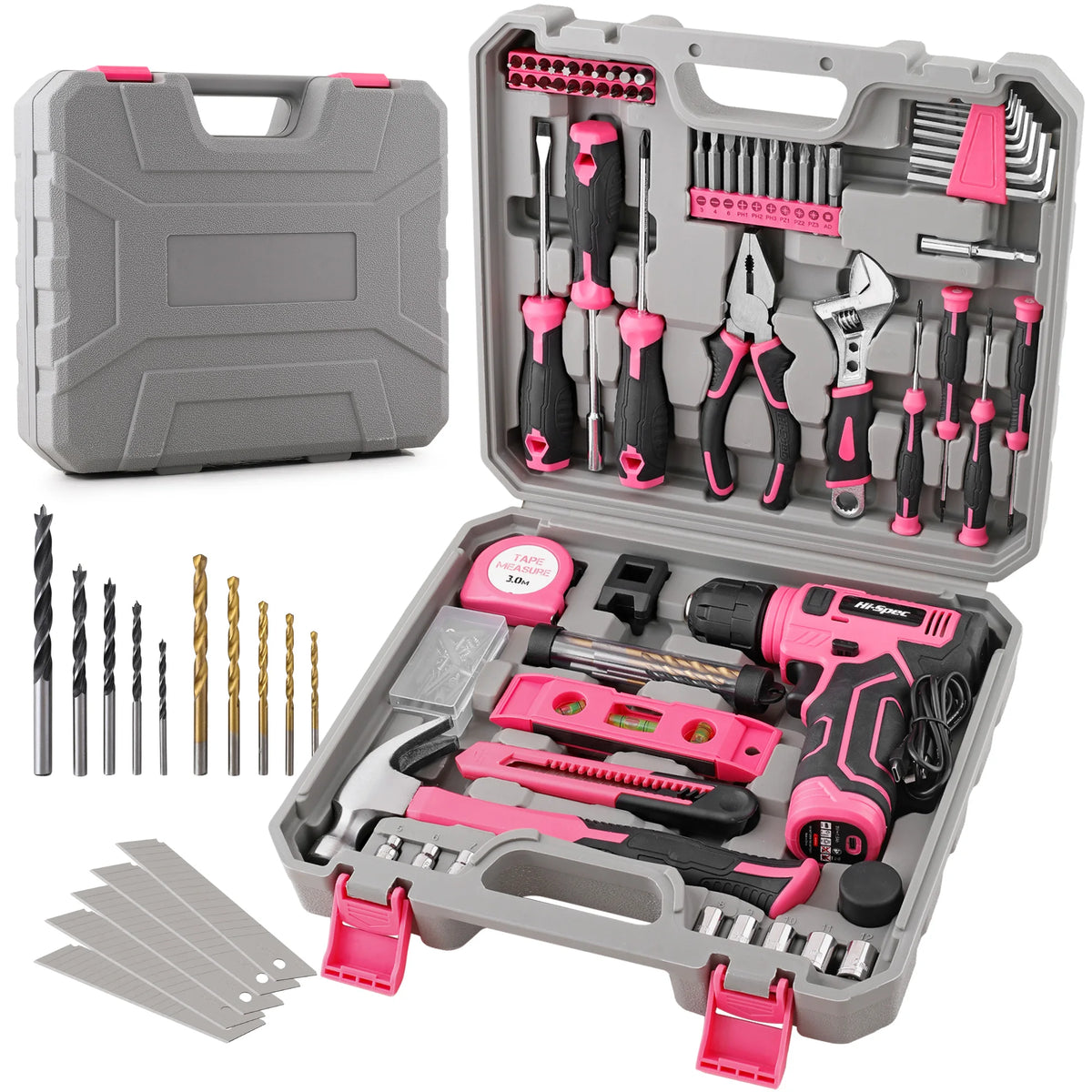 Hi-Spec 133PC Power Tool Sets with 8V Lithium Drill