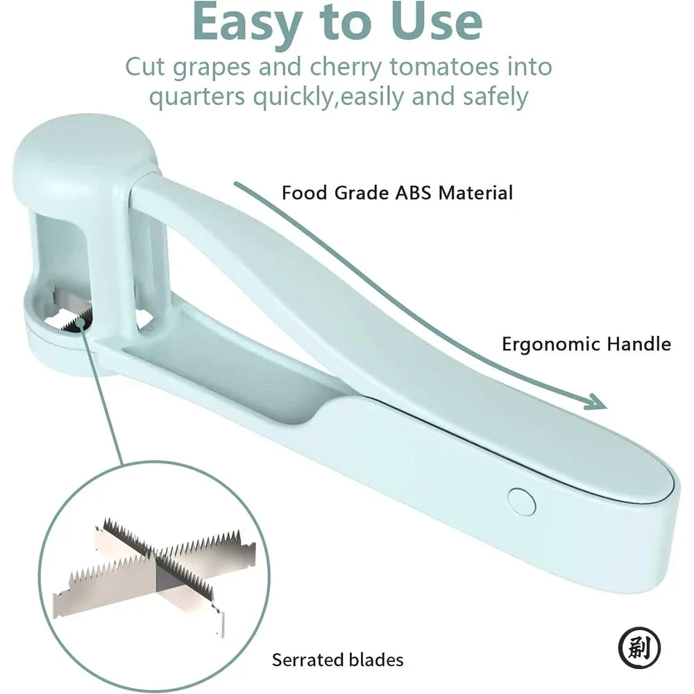 Grape & Tomato Cutter – One Second Quarter Slicer for Toddlers, Strawberry, Cherry Tomato, Kitchen Tool