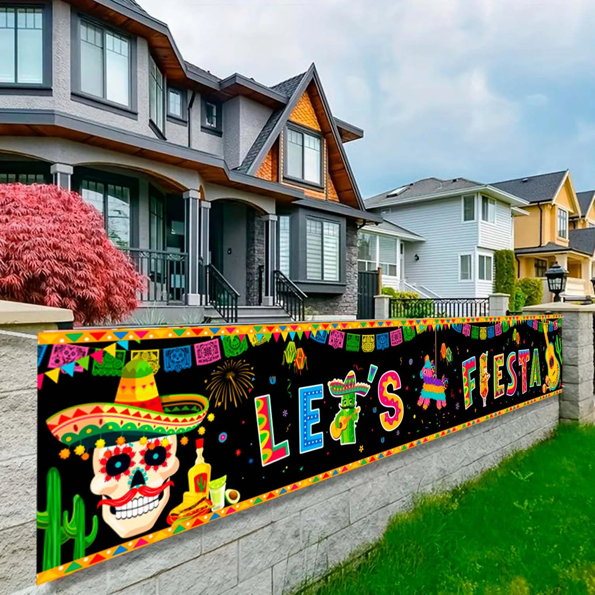 118''x19.6''Mexican Birthday Party Yard Banner