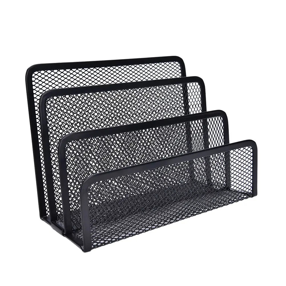 1pcs File Holder Mesh Black Bookend Book Metal Bookends Shelves Desk Organizer Office School Stationery For Kids