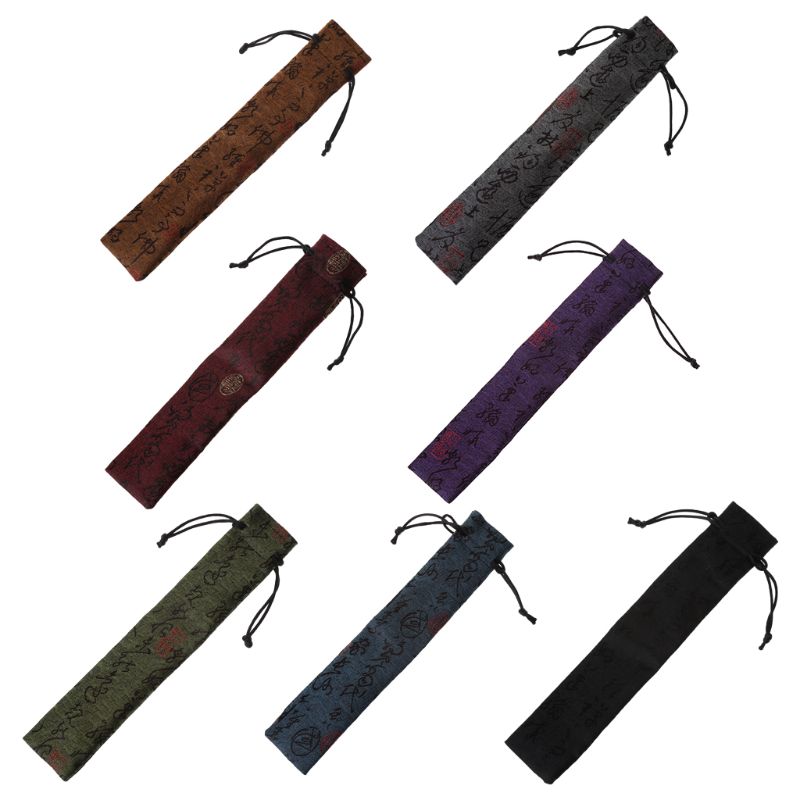 Chinese Style Decorative Folding Hand Fan Bag Dustproof Holder Prote
