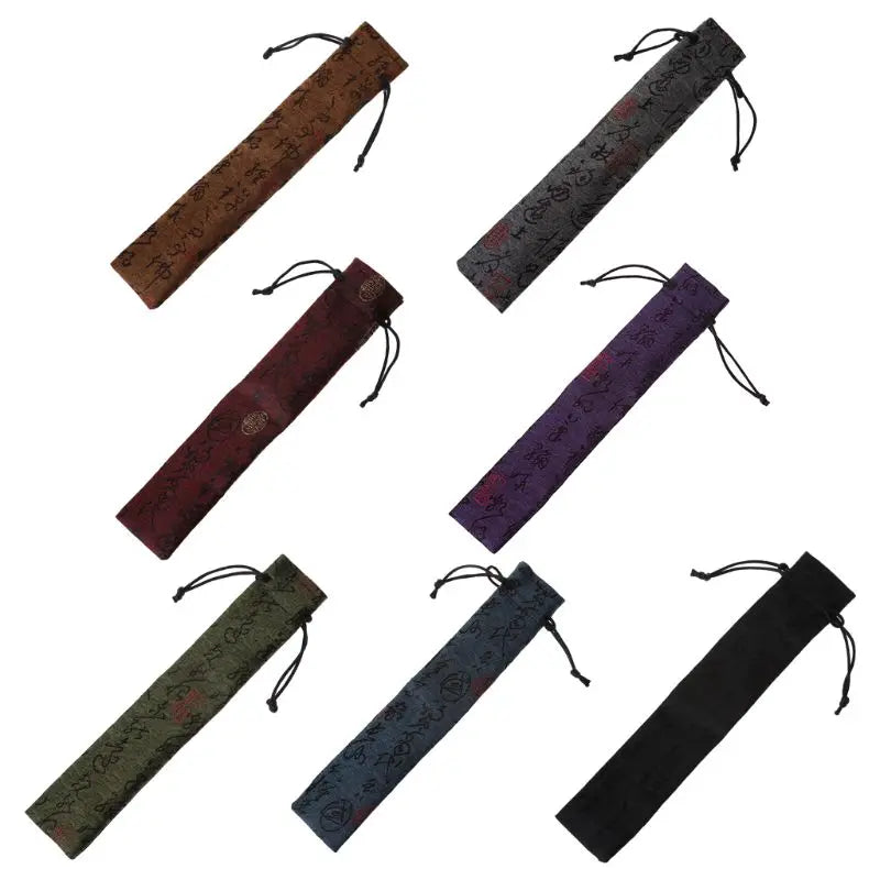 Chinese Style Decorative Folding Hand Fan Bag Dustproof Holder Prote