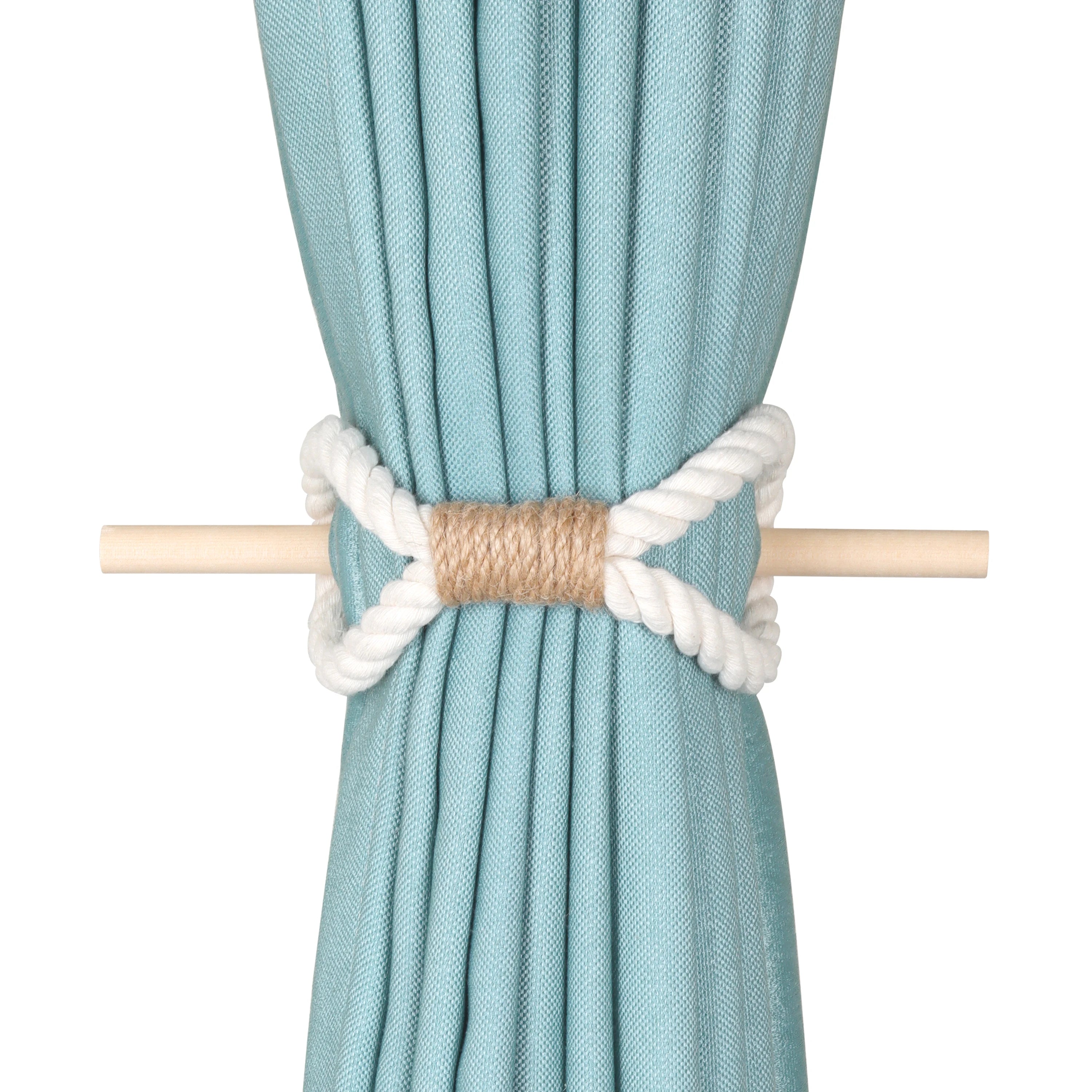 1pc Solid Wooden Stick, Simple Curtain Binding Rope, Curtain Tieback, Curtain Buckle Curtain Holdback For Room Decor home decor