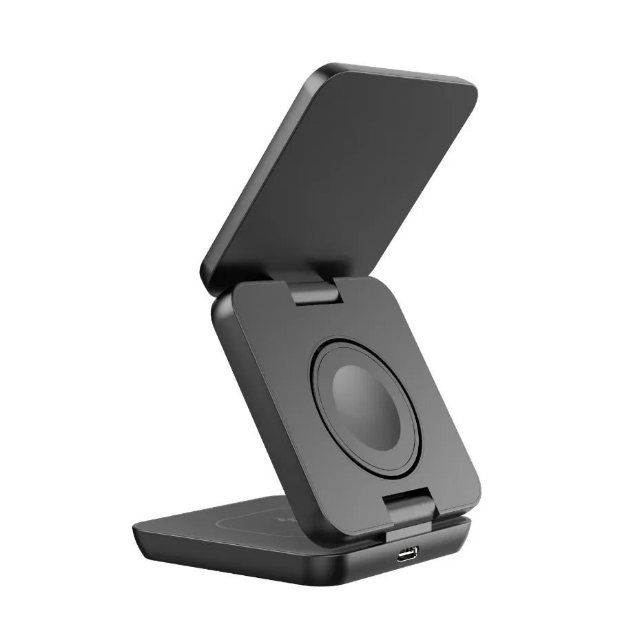 3 in 1 Foldable Magnetic Wireless Charger Stand Macsafe for iPhone 15 14 13 12 Apple Watch 8 7 6 Airpods Fast Charging Station