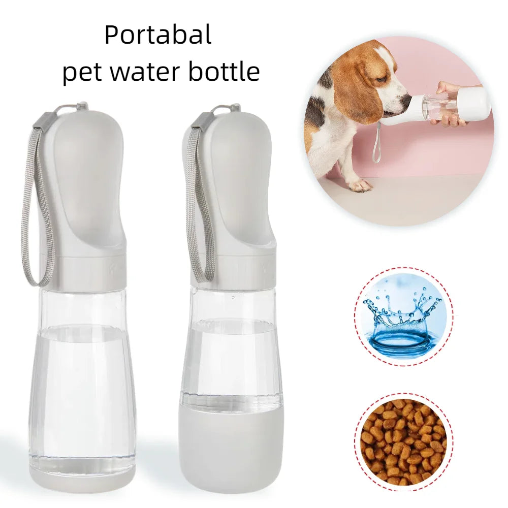 2In1 Portable Dog Water Bottle With Food Container For Small Large Dogs Cat Pet Outdoor Drinking Bowl Golden Retriever Supplies