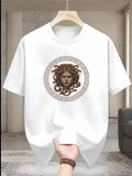 Men's Casual Trendy Medusa Head Greek Key Pattern T-Shirt