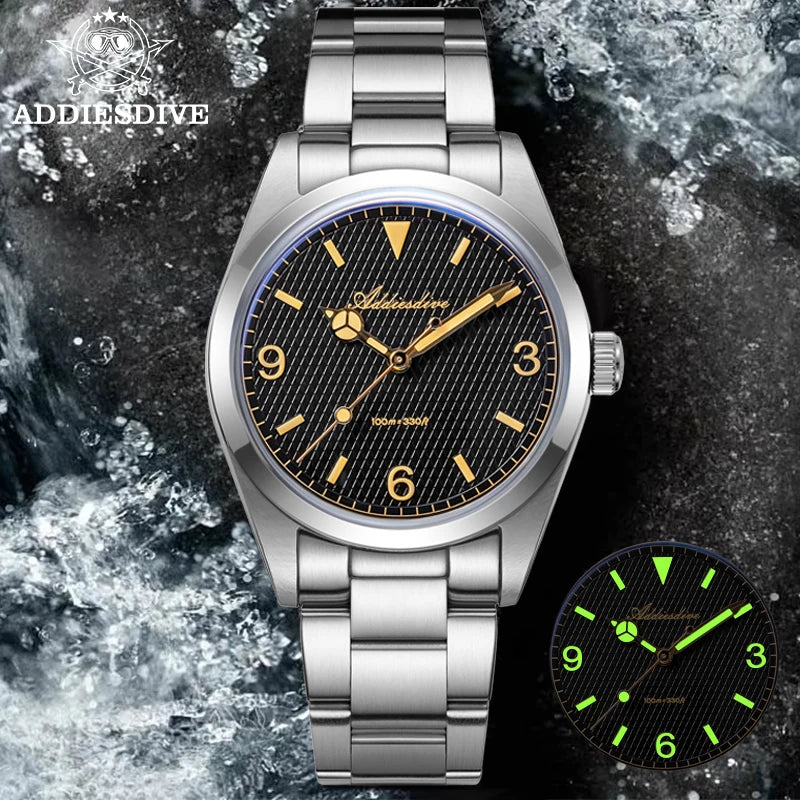 ADDIESDIVE 36mm Men Watch Luxury 200m Waterproof Super Luminous