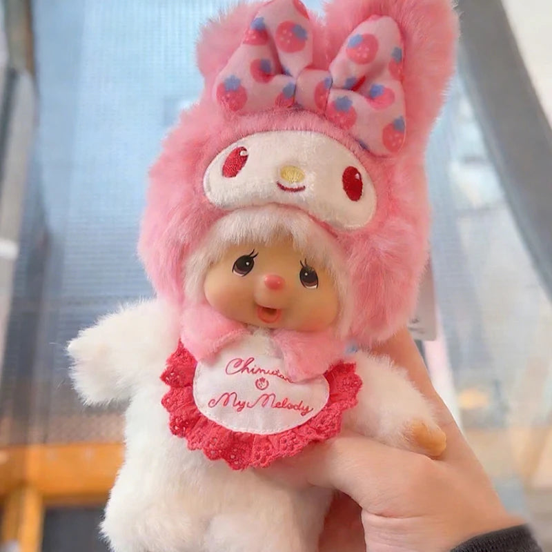 Monchhichi Keychain Kawaii Keychains for Bags Monchhichi Doll Hanging Pendants Children's Day Birthday Gift 몬치치