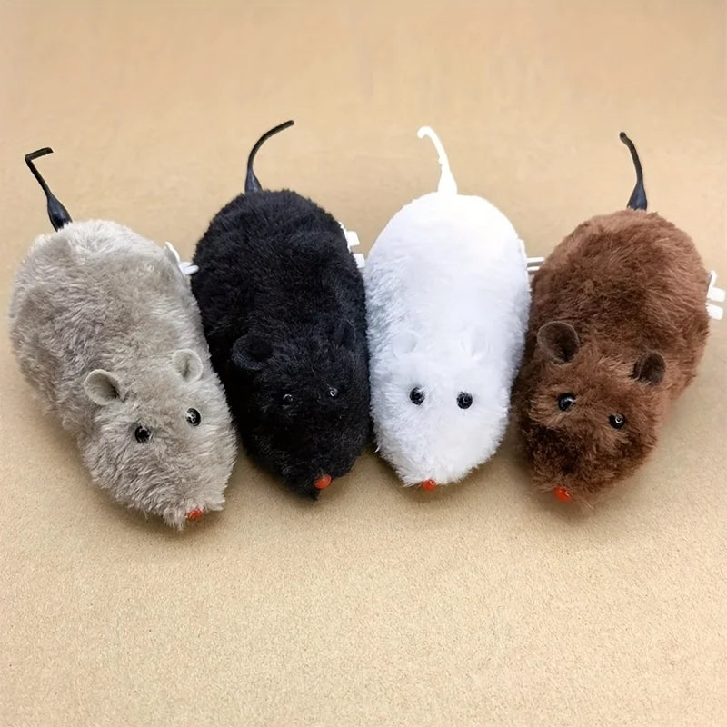 1/5pcs Fun and Interactive Plush Wind-Up Mouse Toy for