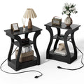 MCQ 2 Pack Living Room Cabinet with Charging Station