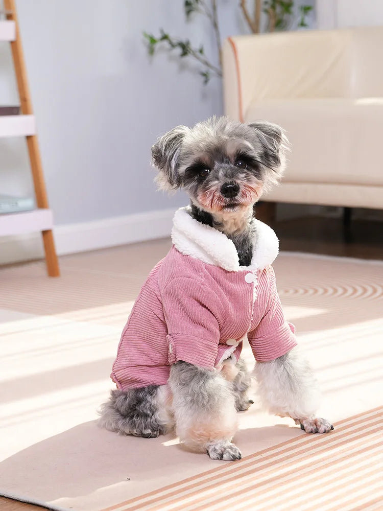 Autumn Winter Pet Dog Clothes Fleece Warm Jacket Coat Cozy Thicken Puppy Clothing for Small Medium Dogs Cat Schnauzer Pug Outfit