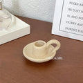 Ceramic Candle Holder Retro Plain Ceramic Aromatherapy Candlestick Photo Props Nordic Home Decoration Ornament