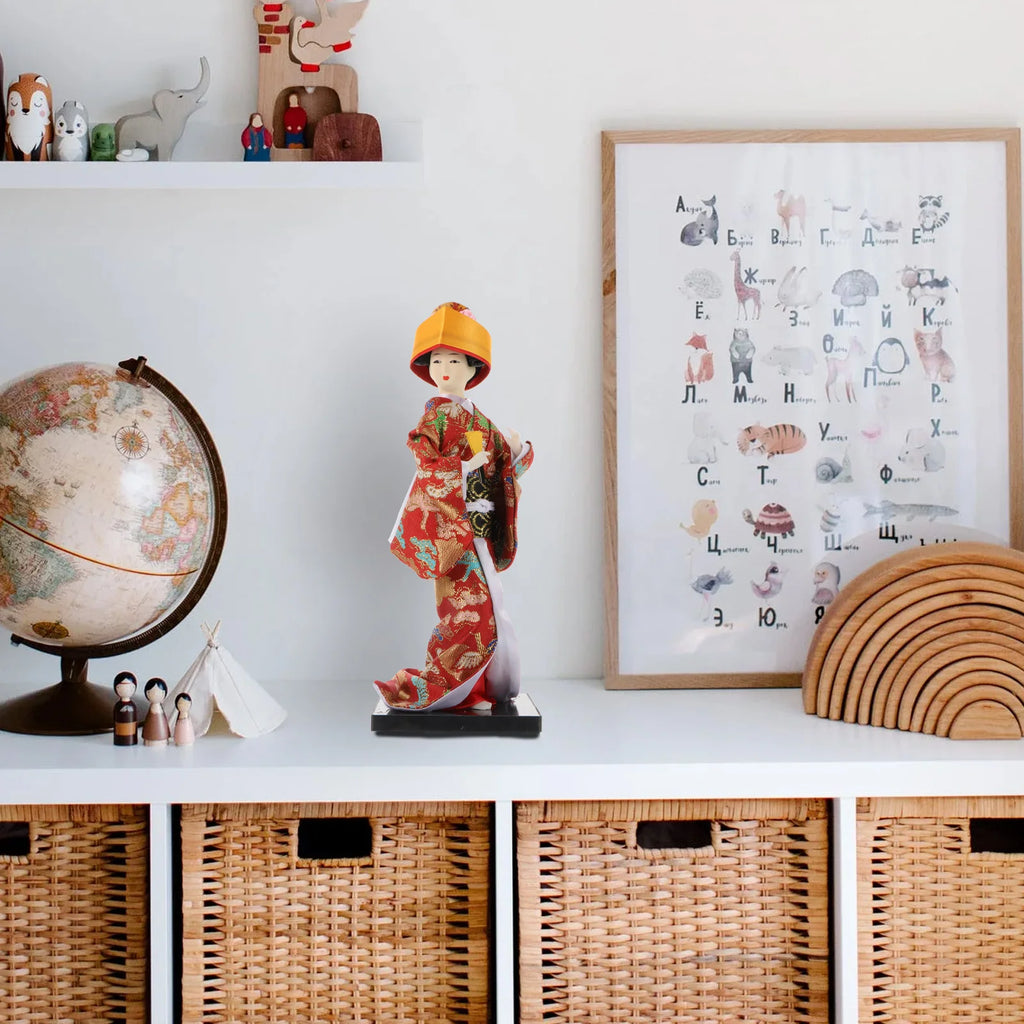 Kimono Beautiful Decoration Fabric Geisha Crafts Silk Desktop Ornament Cloth Tabletop Japanese Style Living Room