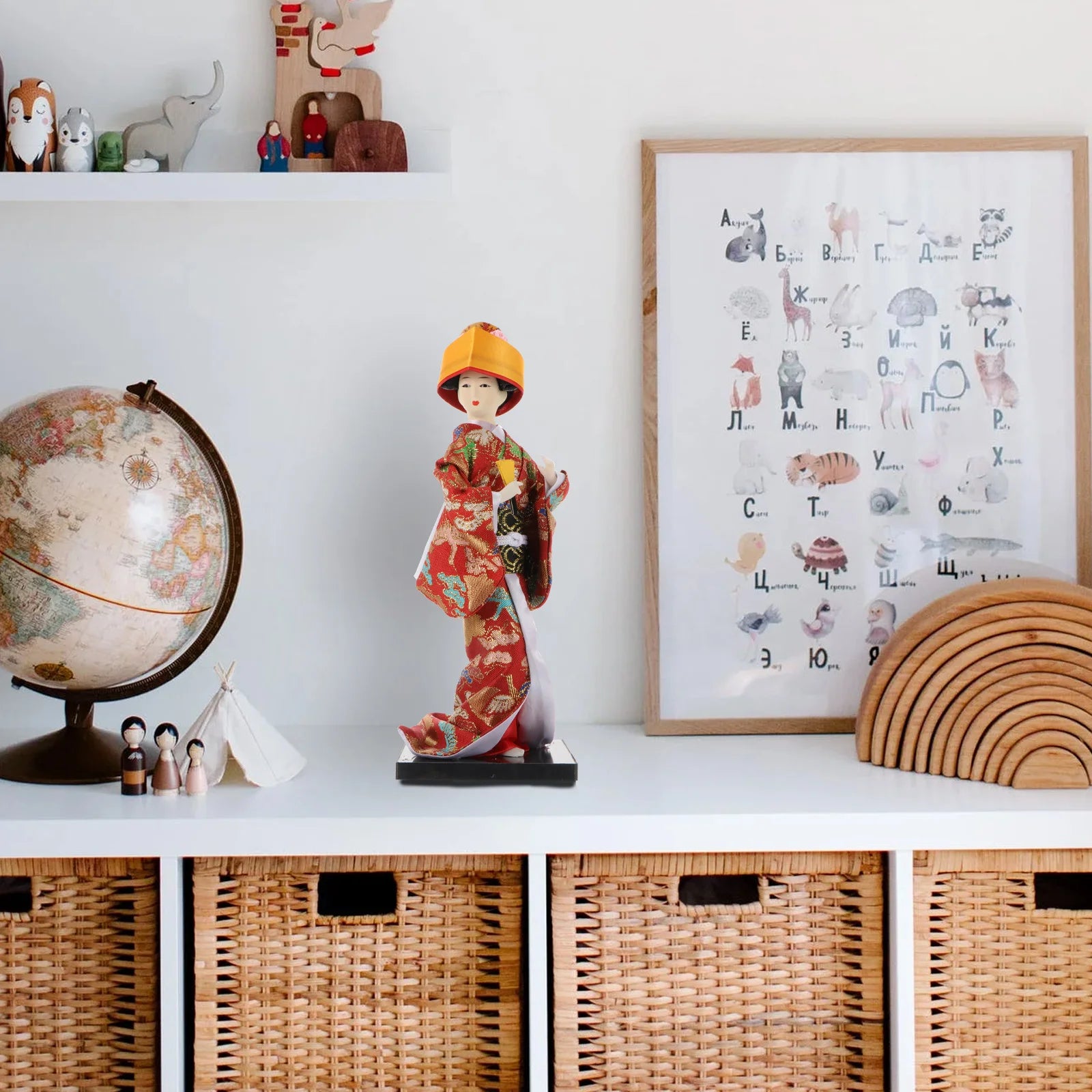 Kimono Beautiful Decoration Fabric Geisha Crafts Silk Desktop Ornament Cloth Tabletop Japanese Style Living Room