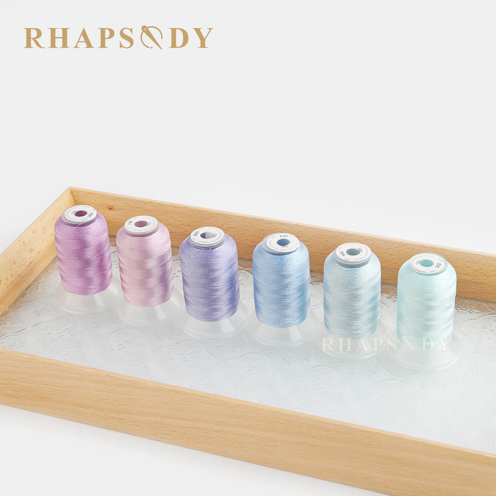 Rhapsody 40WT Polyester Embroidery Machine Thread 550Y 60 Colors Brother Babylock Janome Singer Pfaff Husqvarna Bernina Sewing