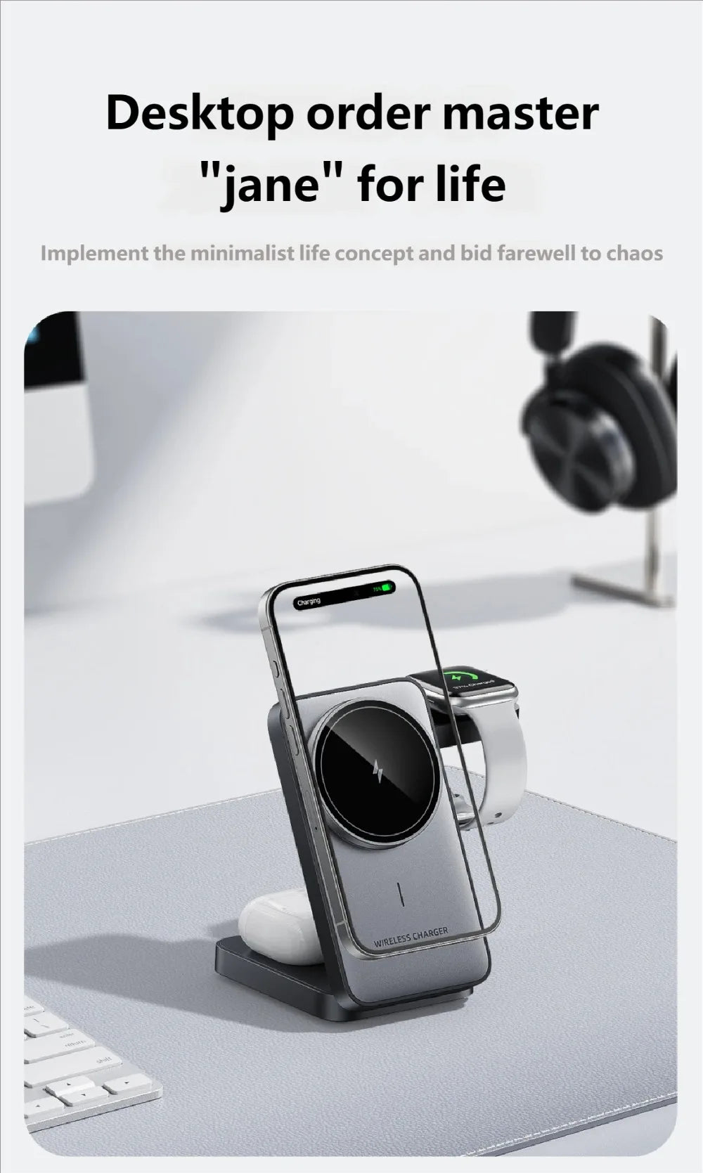 3 in 1 Travel Magnetic Wireless Charger Dock For Magsafe iPhone 17 16 15 Pro Max 14 13 12 iWatch 11-2 Airpods Pro Fast Charging