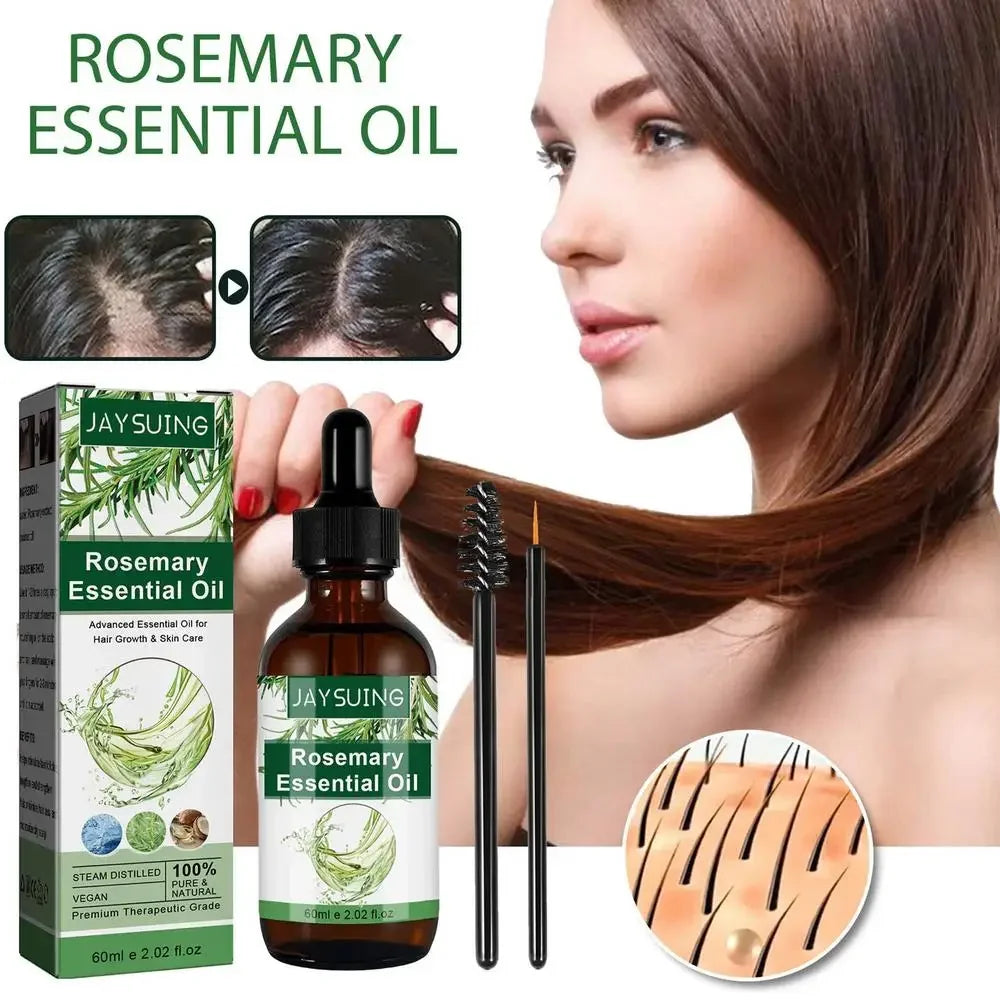 Rosemary Hair Care Oil 2.02 Oz Skin Care Essence Refreshing Essential Oils for Nourish the Scalp Dry Skin Enhanced Hair Shine