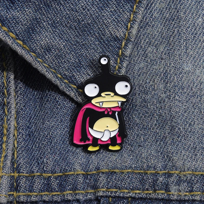 American Comedy Comics Enamel Pin Custom Adventures Pet Dog Brooches Lapel Badges Cartoon Animation Jewelry Gift For Fans Friend