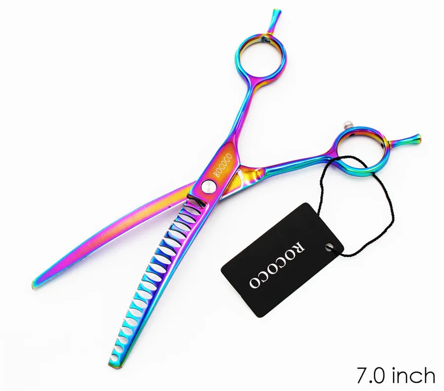 Professional 8 inch 7 inch 6.5" High Quality Pet Dog Grooming Scissors Curved Shark Thinning Shears Cat Dog Barber Scissors