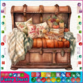HOMFUN Fairy Dust 5D DIY Diamond Painting "Scenery Beauty House" Full Drill Resin Diamond Embroidery Cross Stitch Home Decor