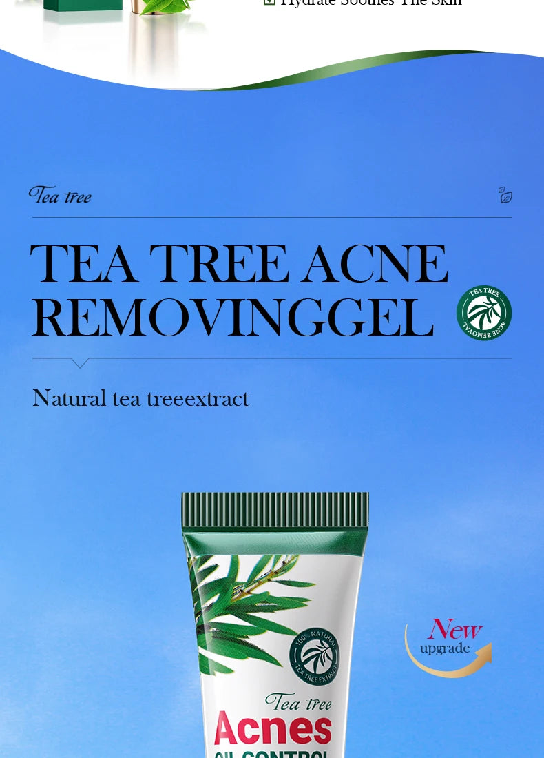 Tea Tree Acne Removing Cream Facial skincare Oil Control Face Gel Creams Hydrating Moisturizing Facial Cream Skin Care Set
