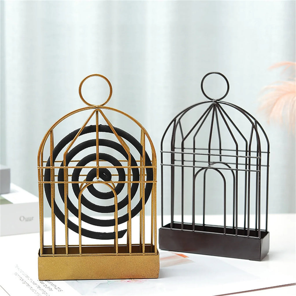 Anti-Scald Mosquito Coil Holder With Tray Creative Wrought Iron Triangular Shape Mosquito Repellent Incense Rack Home Decor Tool