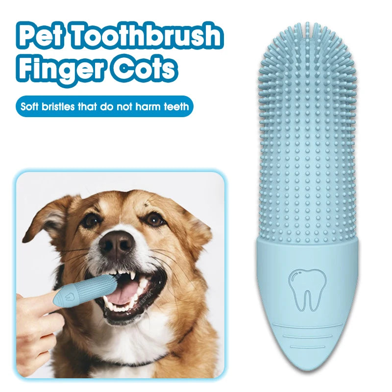 1pcs Dog Toothbrush, 360° Cleaning Finger Toothbrush for Dogs, Food Grade Silicone Dog Finger Toothbrush for Dogs\ Cats Dental