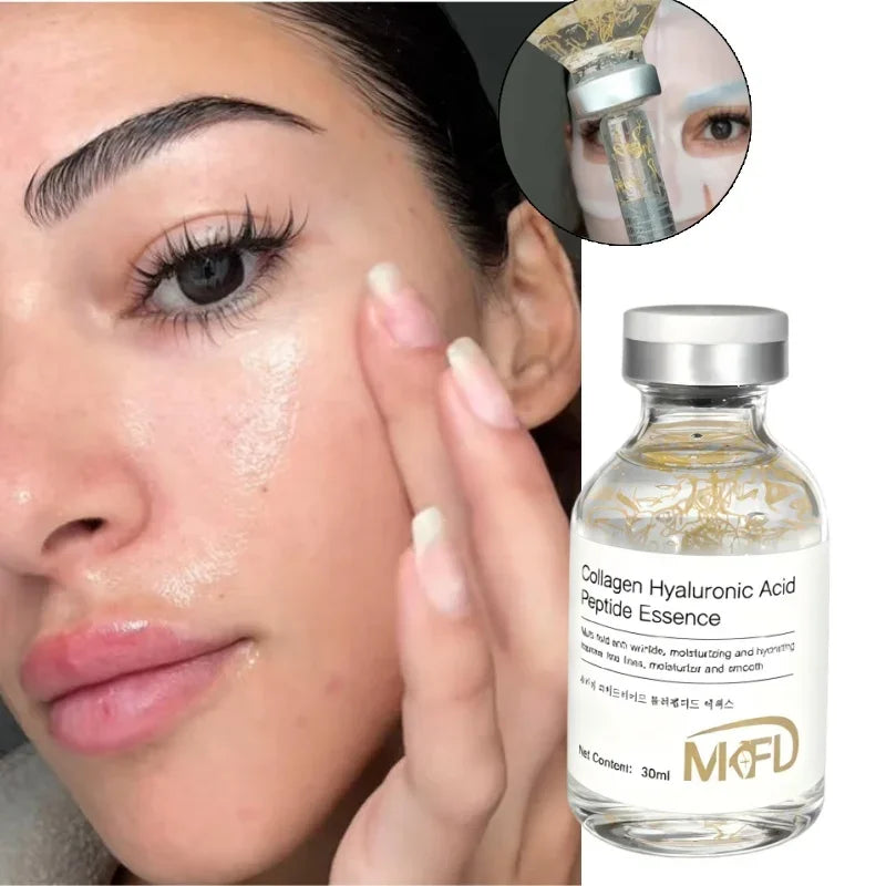 Korean Collagen Silk Peptide Hydrating Ampoule Serum, Intensive Lifting & Elasticity Boost Skin Care for Dry & Dull Skin
