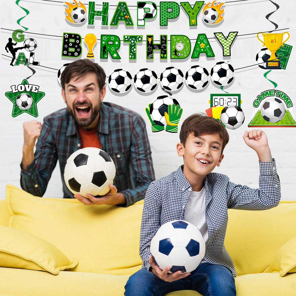 Soccer Birthday Party Decorations Set - Happy Birthday Soccer