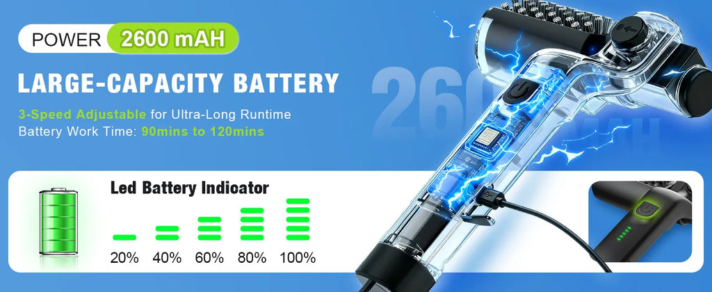 Electric Rotary Grill Brush Wireless Stainless Steel BBQ Cleaner Brush 3-Speed Power Control for Outdoor Gril BBQ Accessoires