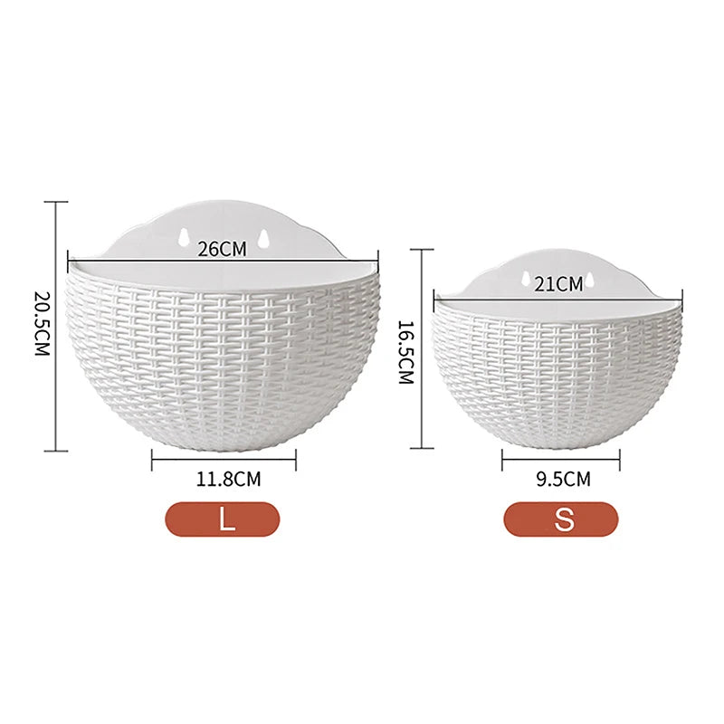 Flower Pot Exquisite Wall-mounted Plastic Wall Hanging Basket Flowerpot For Outdoor Garden Balcony Planter Bucket Home Decor New