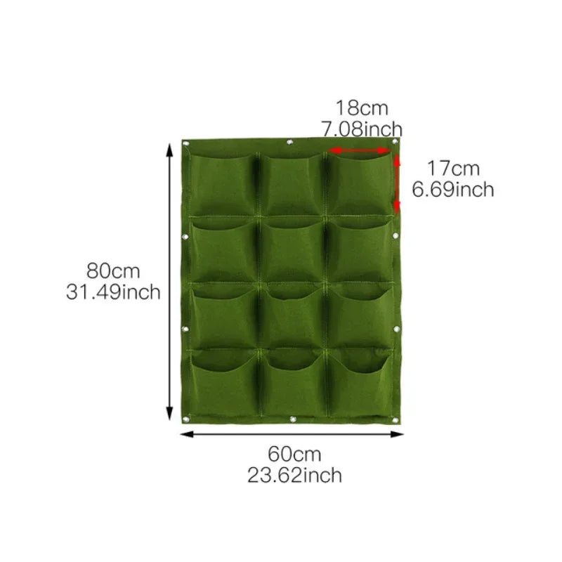 Wall Hanging Pockets Planting Bags Flower Pot Home Garden Grow Bag Garden Planter Vertical Seedling Plant Pot Home Decor Supply