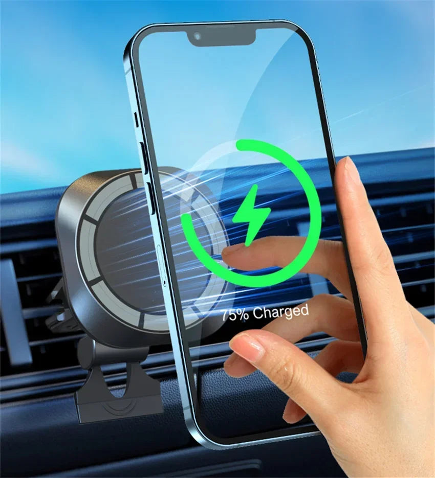 VIKEFON Magnetic Car Wireless Charger Stand Magnet Car Phone Chargers Holder Mount For iPhone 15-12 ProMAX Fast Charging Station