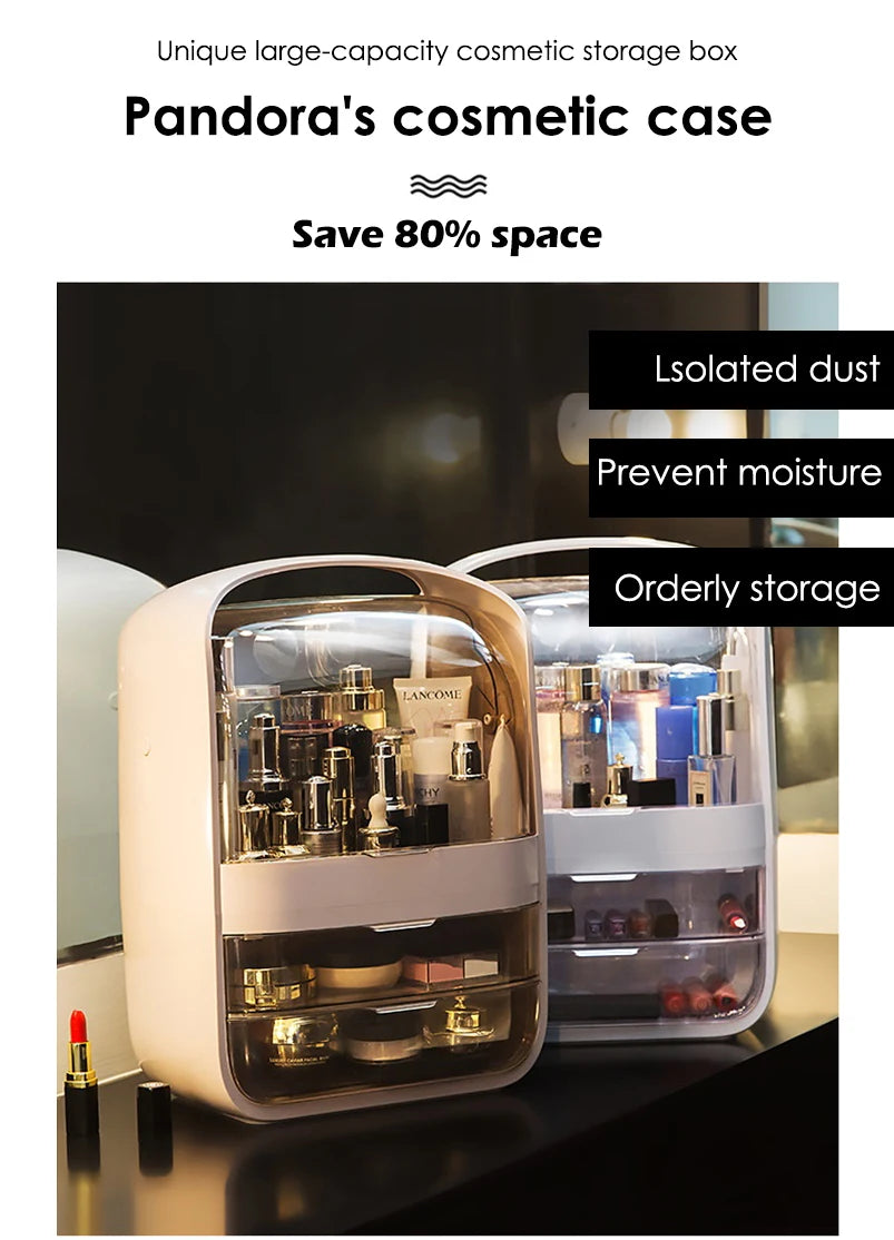 Cosmetic Storage Box Home Large Capacity Desktop Dustproof Dressing Table Lipstick Skin Care Luxury Storage Box Makeup Organizer