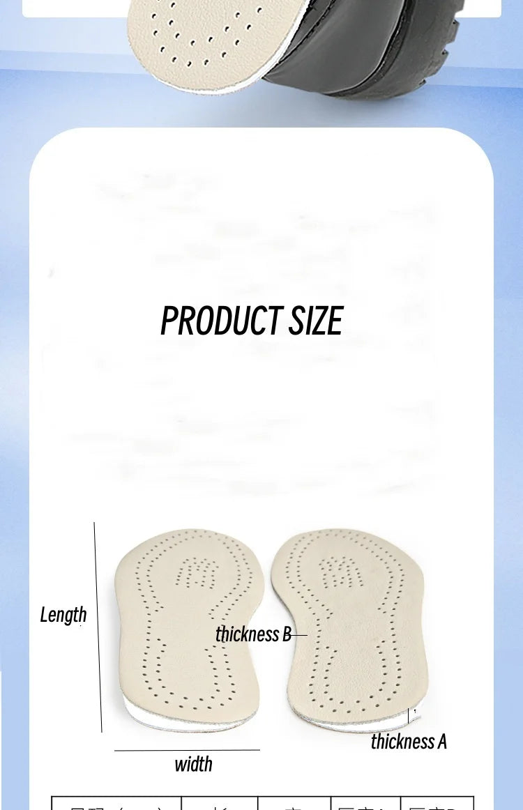 Orthopedic Insoles O-leg Double-sided Leather Shoe Insoles Men Women Cowhide Breathable Shock-absorbing And Pressure-relieving