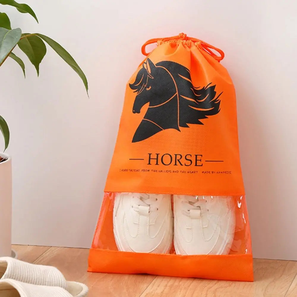 Dust-Proof Shoes Storage Bags Moisture-proof Transparent Drawstring Bag Non-Woven