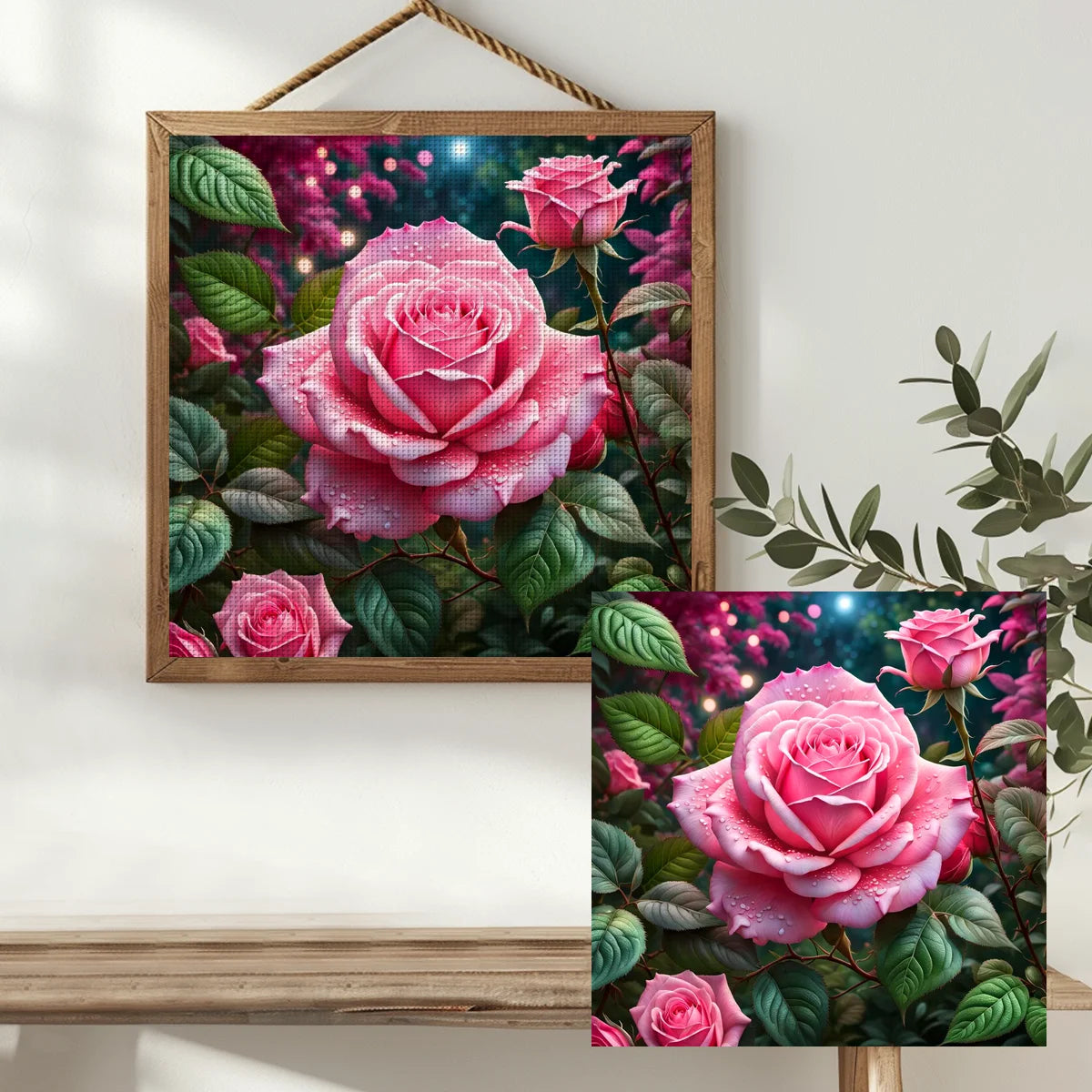 1pc 40X40CM/15.74inch Flower stamped cross stitch kit DIY kit 11CT/14CT DIY Embroidered set DIY Cross-Stitch Set accessories