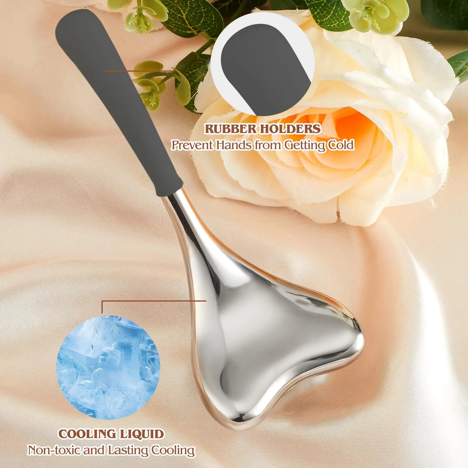 Ice Globes Facial Skin Care Tools for Women Face Eyes, Stainless Steel Face Beauty Cryo Sticks for Girls Ladies