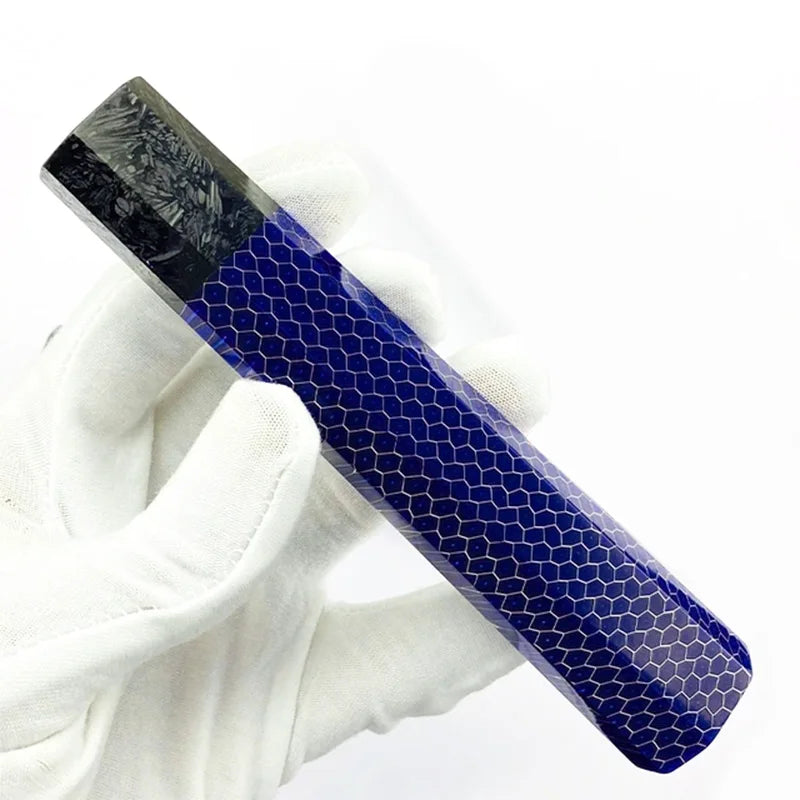 1pc Carbon Fiber + C-Tek Resin Octagonal Knife Handle for DIY Semi-finished Damascus Knife Handle Material Kitchen Knife Handle