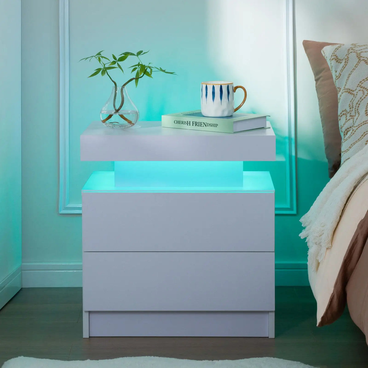Cubehom Nightstand Set of Nightstand with 2 Drawers