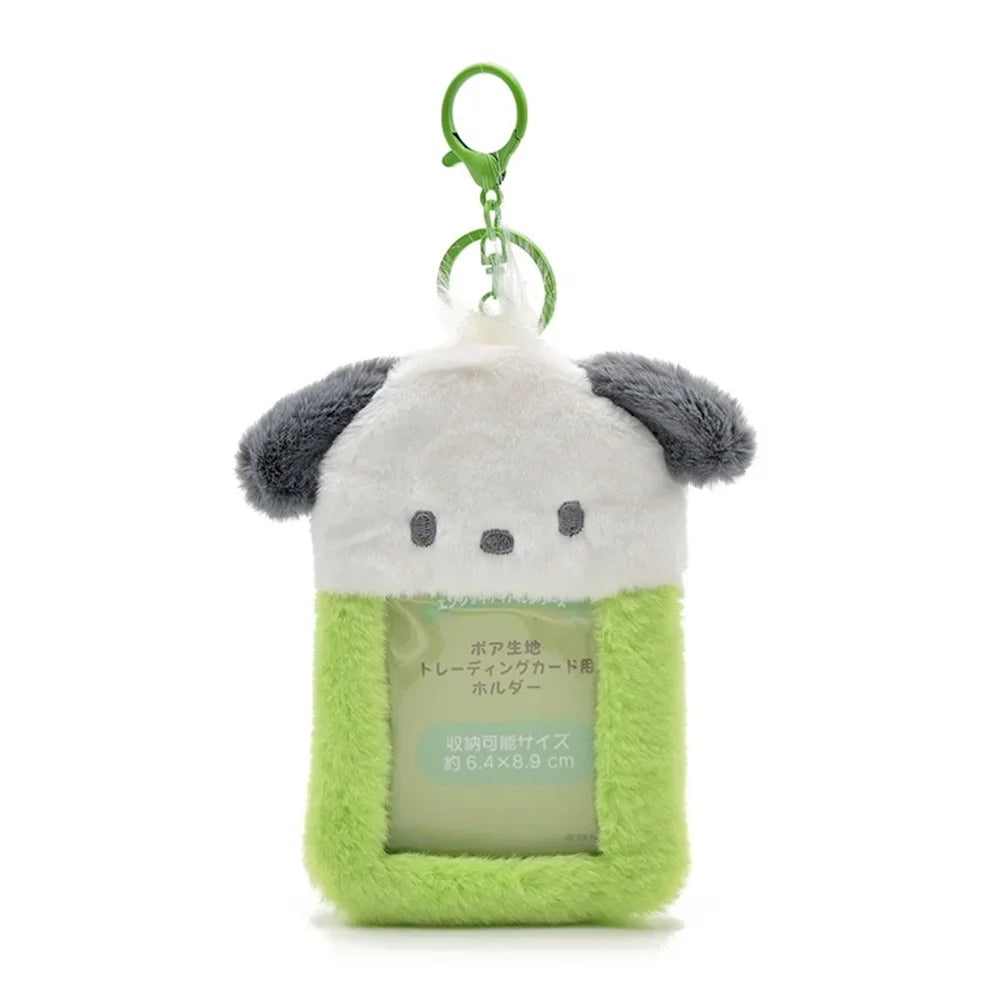 Hello Kitty Plush Card Case Keychain Kuromi Melody Card holder Kawaii Photo Card Display Sleeves Cute Bag Gifts