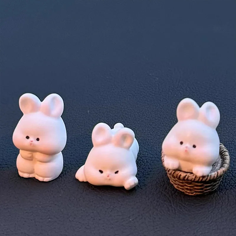 Car Interior Ornaments Mini Duck Bunny Chicks Figurines For Dashboard Rearview Mirror Fairy Garden Home Decor Gift