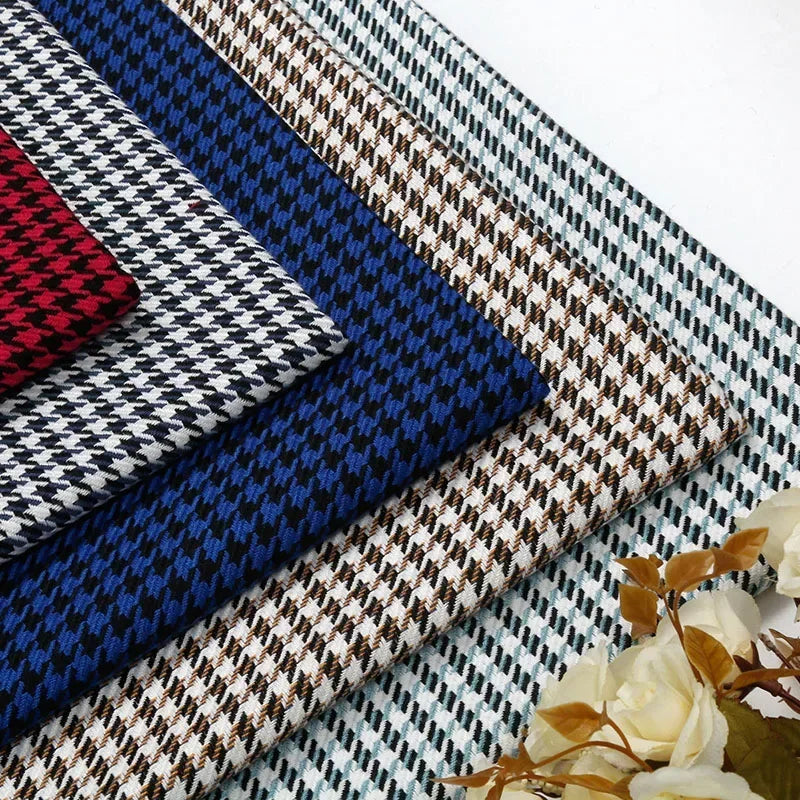 High-end Thousand Bird Grid Sofa Fabric Thickening Plaid Cotton Linen Cloth Tablecloth Pillow Cushion Cover Handmade DIY Fabric