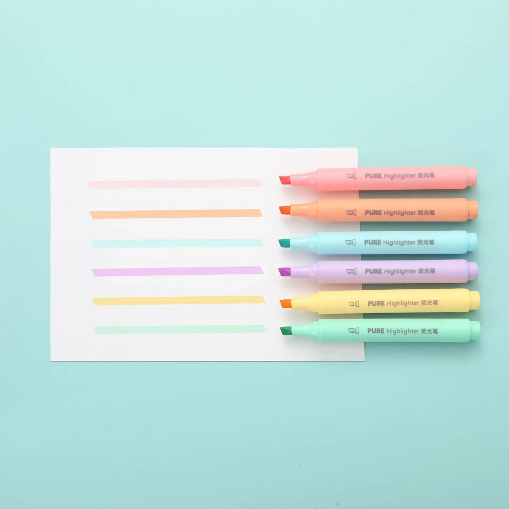 Pastel Highlighter Pen Set, 6 Pack
