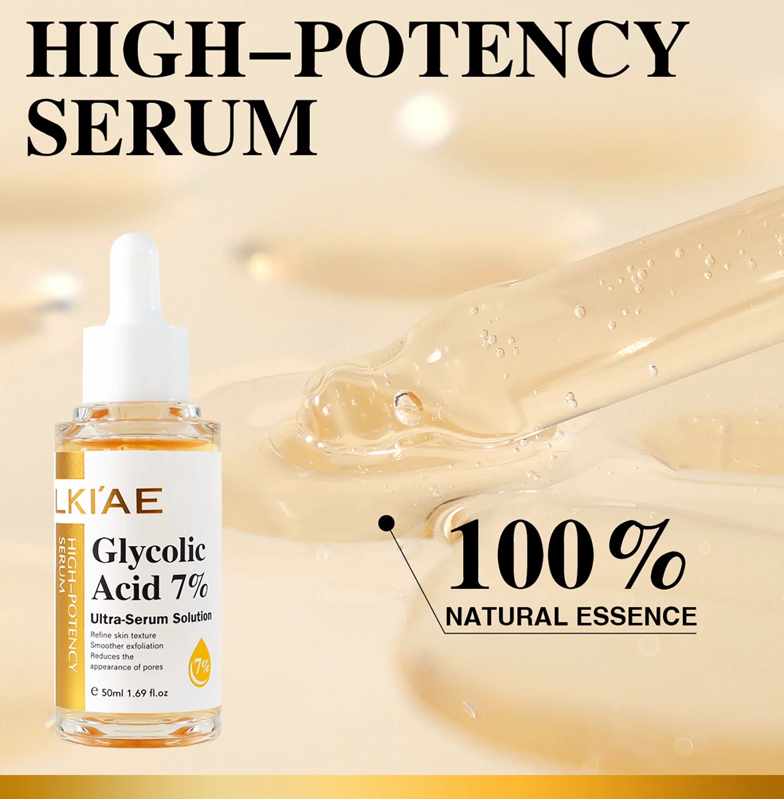 LKIAE Glycolic Acid Brightening Skin Care Set, Reduce Dark Spots, Unclog Pores, Clean Skin, Whitening Kit For All Skin Types